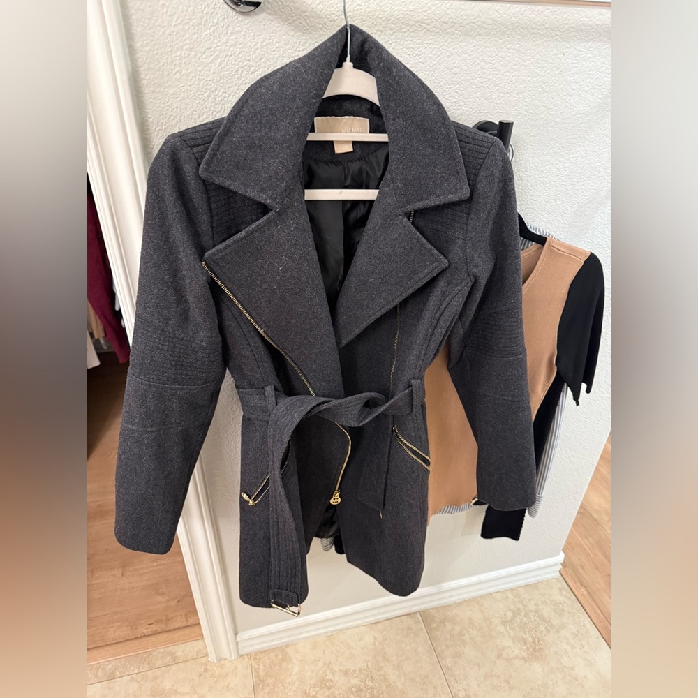 Michael Kors belted jacket.